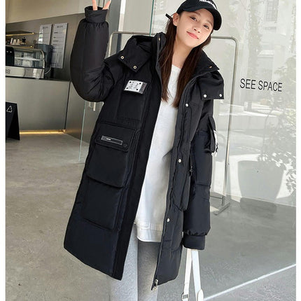 Women's Long Puffer Jacket Winter Thicken Down Coat Hooded Outwear