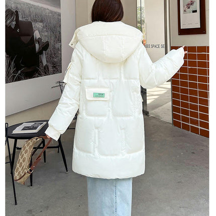 Women's Long Puffer Jacket Winter Thicken Down Coat Hooded Outwear