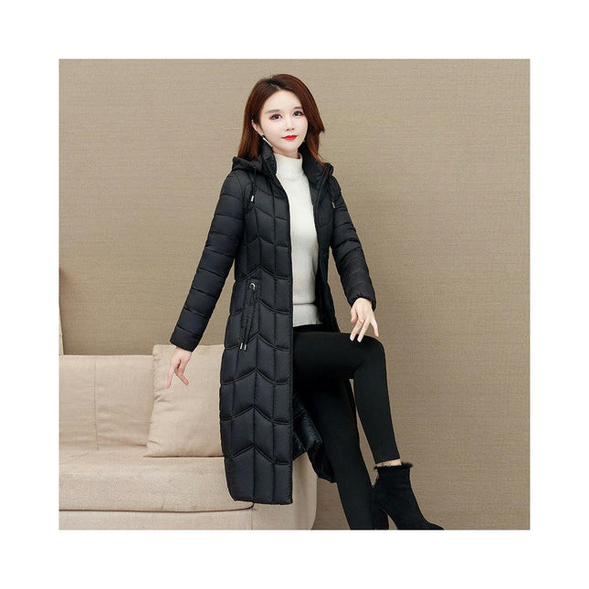 Women's Puffer Coats Thickened Warm Down Long Jacket Outwear with Hood