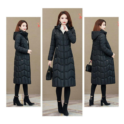 Women's Puffer Coats Thickened Warm Down Long Jacket Outwear with Hood