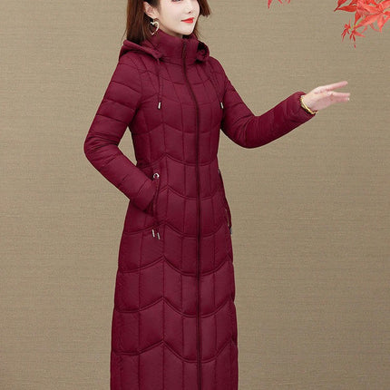 Women's Puffer Coats Thickened Warm Down Long Jacket Outwear with Hood