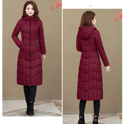 Women's Puffer Coats Thickened Warm Down Long Jacket Outwear with Hood