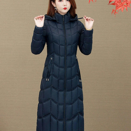 Women's Puffer Coats Thickened Warm Down Long Jacket Outwear with Hood