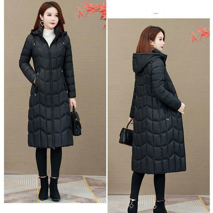 Women's Puffer Coats Thickened Warm Down Long Jacket Outwear with Hood