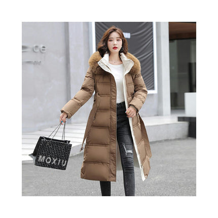 Women's Winter Puffer Coat Thickened Down Jacket with Faux Fur Hood