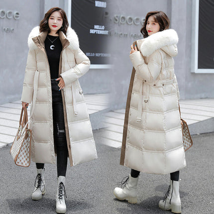 Women's Winter Puffer Coat Thickened Down Jacket with Faux Fur Hood