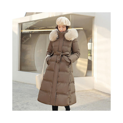 Women's Winter Puffer Coat Thickened Down Jacket with Faux Fur Hood