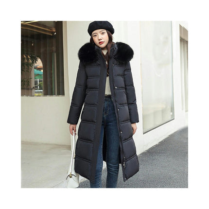 Women's Winter Puffer Coat Thickened Down Jacket with Faux Fur Hood