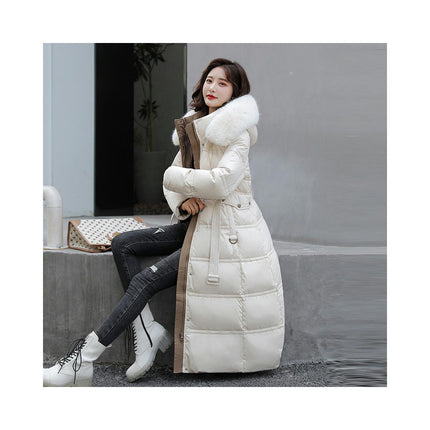 Women's Winter Puffer Coat Thickened Down Jacket with Faux Fur Hood