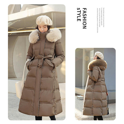 Women's Winter Puffer Coat Thickened Down Jacket with Faux Fur Hood