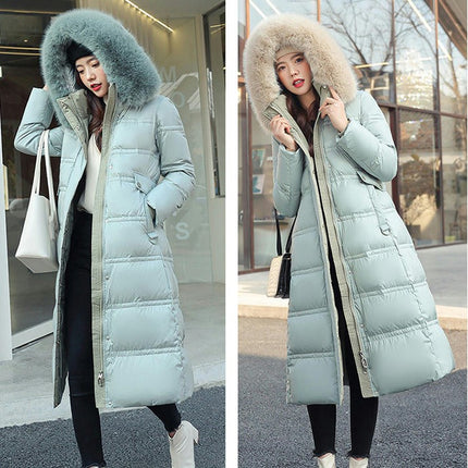 Women's Winter Puffer Coat Thickened Down Jacket with Faux Fur Hood