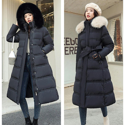 Women's Winter Puffer Coat Thickened Down Jacket with Faux Fur Hood