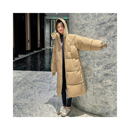 Women's Hooded Long Puffer Coat Winter Thickened Down Jacket Warm Outwear