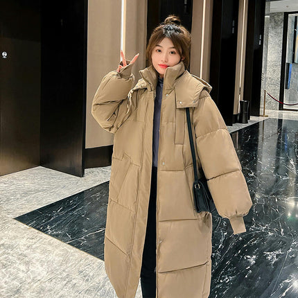 Women's Hooded Long Puffer Coat Winter Thickened Down Jacket Warm Outwear