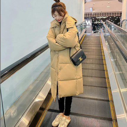 Women's Hooded Long Puffer Coat Winter Thickened Down Jacket Warm Outwear