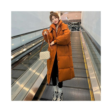 Women's Hooded Long Puffer Coat Winter Thickened Down Jacket Warm Outwear