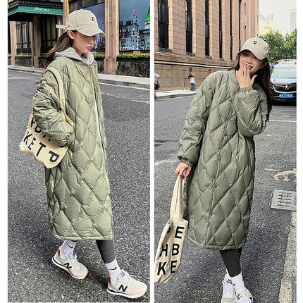 Women's Down Coat with Hood Long Puffer Winter Warm Jacket Outwear