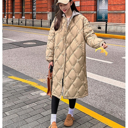 Women's Down Coat with Hood Long Puffer Winter Warm Jacket Outwear