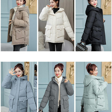 Women's Thickened Puffer Jacket Warm Winter Hoodies Down Coat