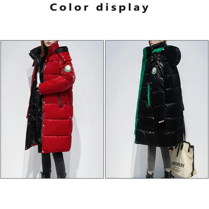 Long Puffer Coat For Women Hooded Winter Padded Jacket Outwear