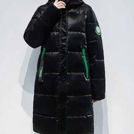 Long Puffer Coat For Women Hooded Winter Padded Jacket Outwear