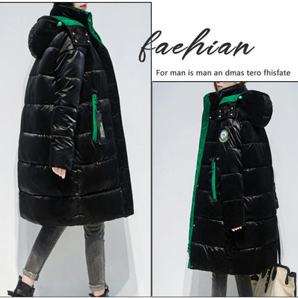 Long Puffer Coat For Women Hooded Winter Padded Jacket Outwear