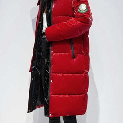 Long Puffer Coat For Women Hooded Winter Padded Jacket Outwear