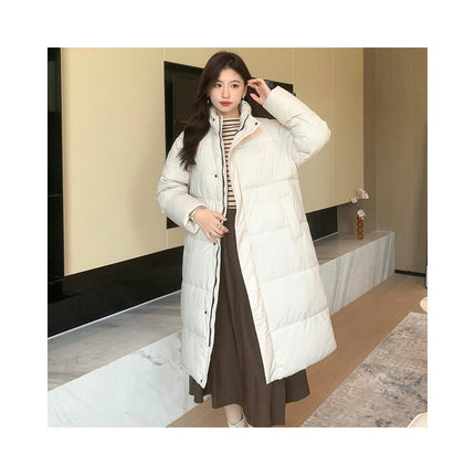 Winter Down Jacket Outerwear for Women Long Puffer Warm Hooded Coat