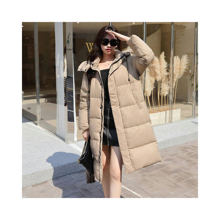 Winter Down Jacket Outerwear for Women Long Puffer Warm Hooded Coat