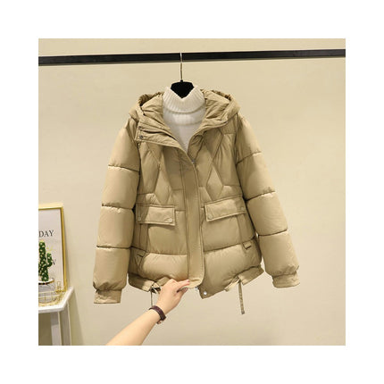 Women's Puffer Coat Long Sleeve Hooded Down Jacket Winter Short Quilted Outwear