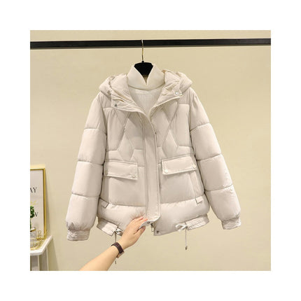 Women's Puffer Coat Long Sleeve Hooded Down Jacket Winter Short Quilted Outwear