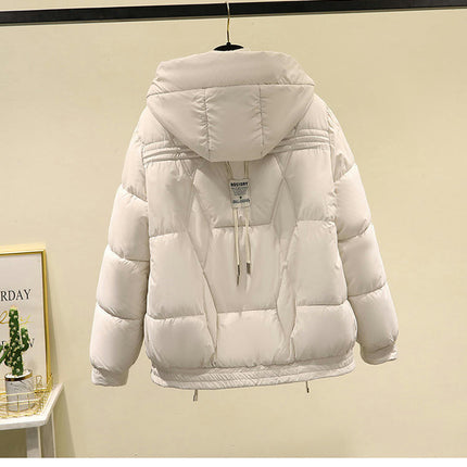 Women's Puffer Coat Long Sleeve Hooded Down Jacket Winter Short Quilted Outwear