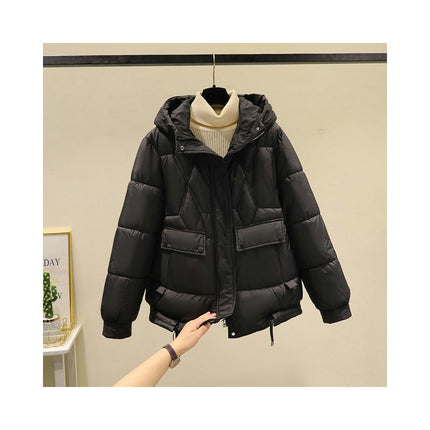 Women's Puffer Coat Long Sleeve Hooded Down Jacket Winter Short Quilted Outwear