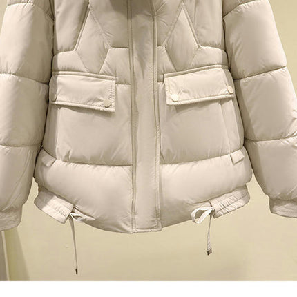 Women's Puffer Coat Long Sleeve Hooded Down Jacket Winter Short Quilted Outwear