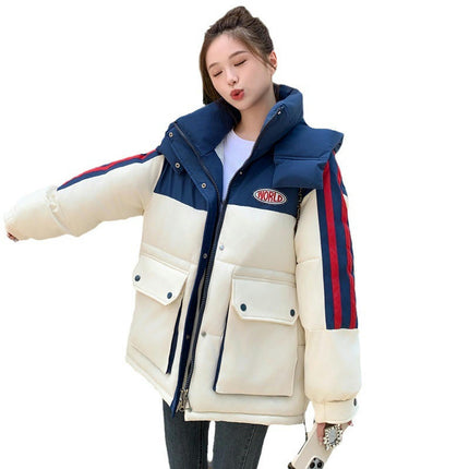 Womens Hooded Puffer Jacket Outwear Thicken Full-Zip Winter Warm Coat