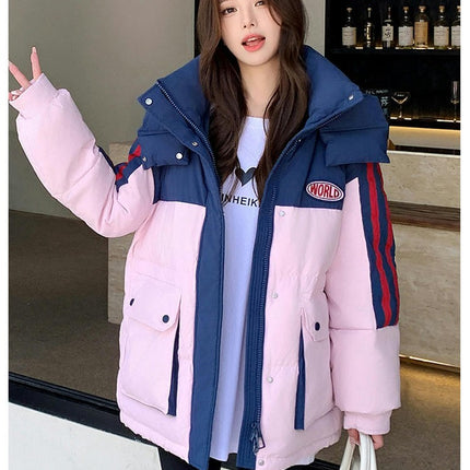 Womens Hooded Puffer Jacket Outwear Thicken Full-Zip Winter Warm Coat