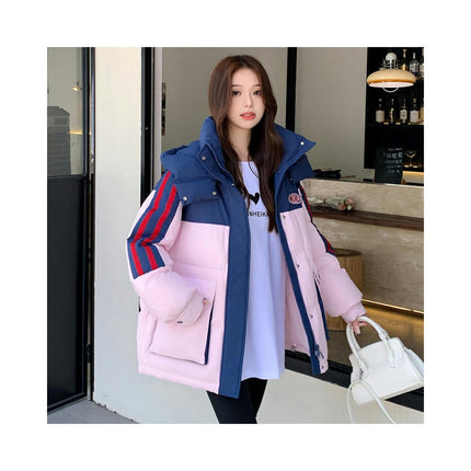 Womens Hooded Puffer Jacket Outwear Thicken Full-Zip Winter Warm Coat