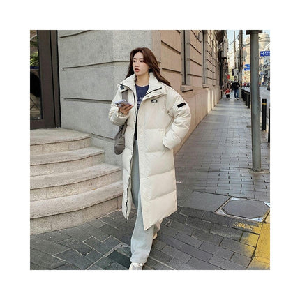 Women Long Quilted Coat Hooded Long Sleeve Puffer Padded Winter Jacket