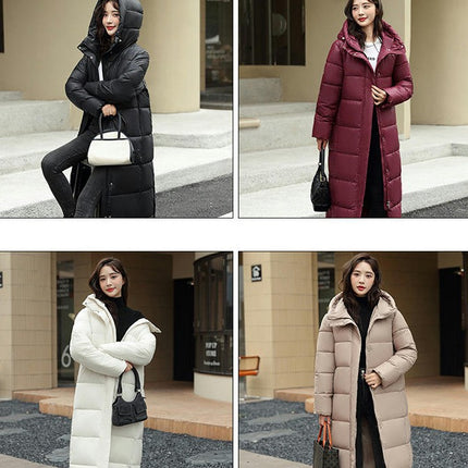 Winter Coat for Women Long Hooded Puffer Jacket Warm Padded Outerwear