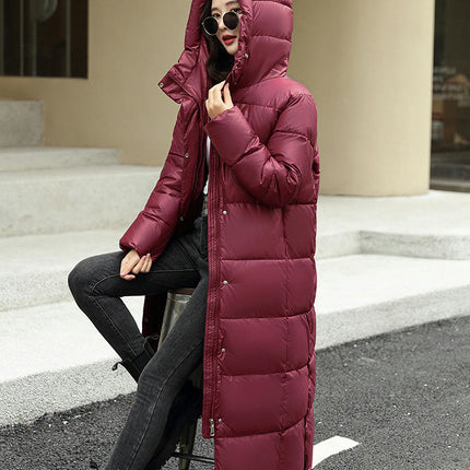 Winter Coat for Women Long Hooded Puffer Jacket Warm Padded Outerwear