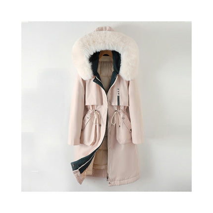 Women's Winter Lined Long Warm Parka Coat with Faux Fur Hood