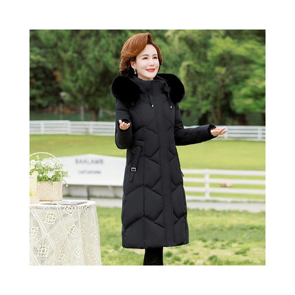 Women's Winter Puffer Coat Long Jacket with Faux Fur Removable Hood