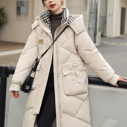 Women's Hooded Long Puffer Jacket Padded Winter Coat Outwear