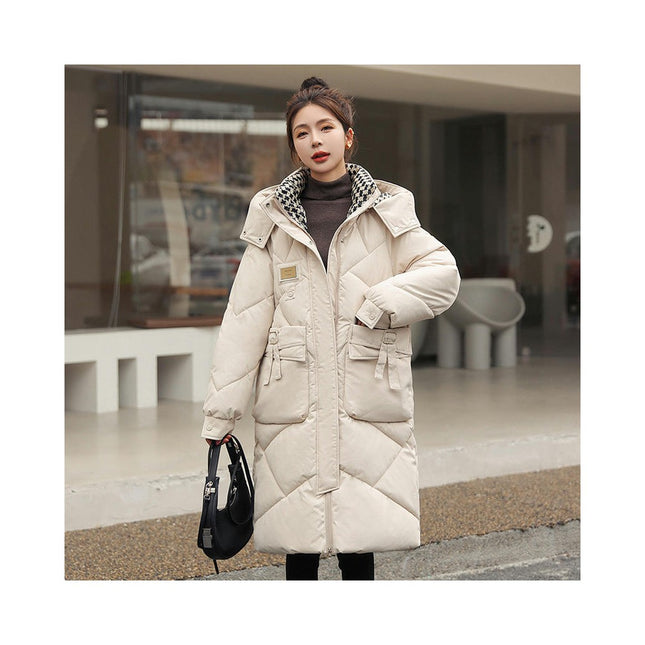 Women's Hooded Long Puffer Jacket Padded Winter Coat Outwear