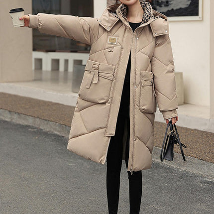 Women's Hooded Long Puffer Jacket Padded Winter Coat Outwear