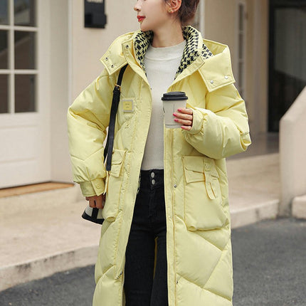 Women's Hooded Long Puffer Jacket Padded Winter Coat Outwear