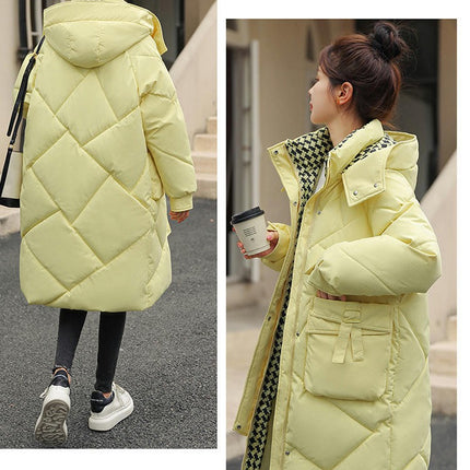 Women's Hooded Long Puffer Jacket Padded Winter Coat Outwear