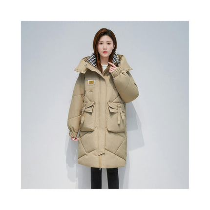 Women's Long Puffer Jacket Winter Warm Padded Down Coat Outwear with Hood