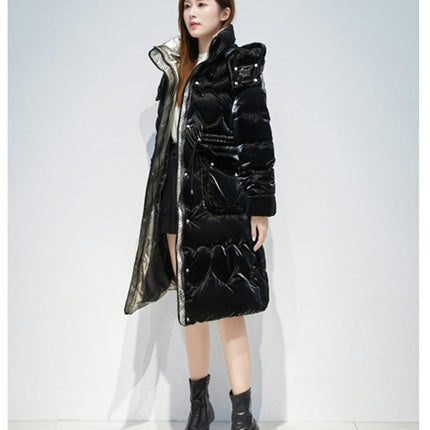 Women's Winter Warm Down Coat Long Hooded Padded Puffer Jacket Outwear