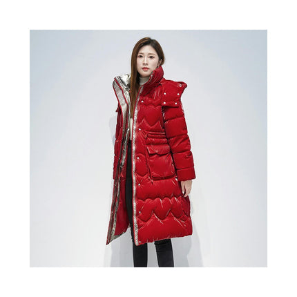 Women's Winter Warm Down Coat Long Hooded Padded Puffer Jacket Outwear